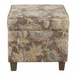 Wholesale βοΈ Carbon Loft Hadanberg Grey Floral Square Storage Ottoman π§¨
