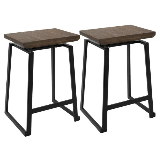 Budget β Carbon Loft Richard Metal And Wood Industrial Counter Stools (Set Of 2) π
