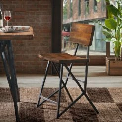 Best Sale 😍 Carbon Loft Hader Reclaimed Brown And Gunmetal Counter Stool 🔔