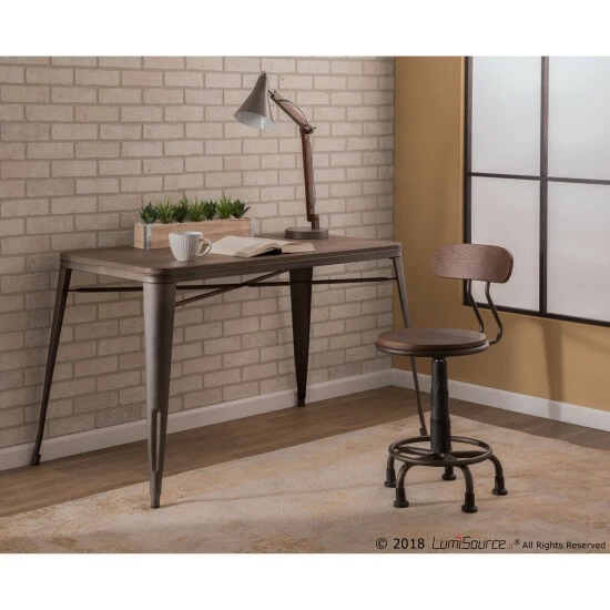 Wholesale π― Carbon Loft Goddard Industrial Metal/Wood Task Chair Vintage White π₯°