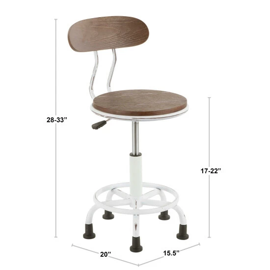 Wholesale π― Carbon Loft Goddard Industrial Metal/Wood Task Chair Vintage White π₯° - Image 8