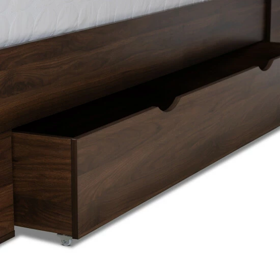 Wholesale π Carbon Loft Guararra Walnut Brown Wood Platform Storage Bed With Shelves π― - Image 8