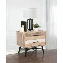 New π Carbon Loft Verdun Rough Sawn Multi 2-drawer Nightstand π