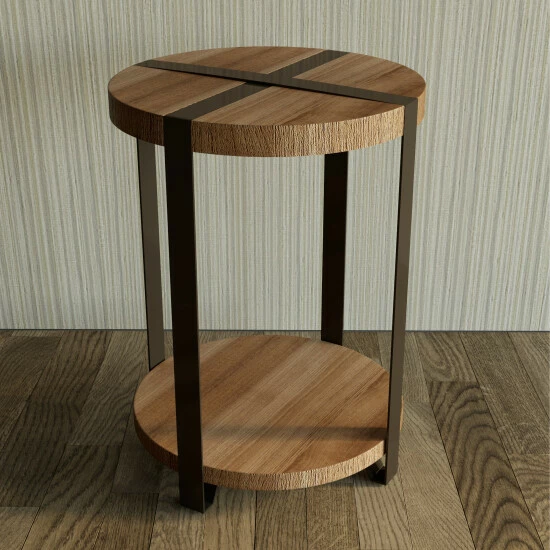 Coupon π₯ Carbon Loft Kenyon Natural Reclaimed Wood/Metal Rustic Round End Table π - Image 4