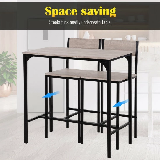 Buy π Carbon Loft Padrad Industrial Counter Height 3-piece Dining Set βοΈ - Image 8