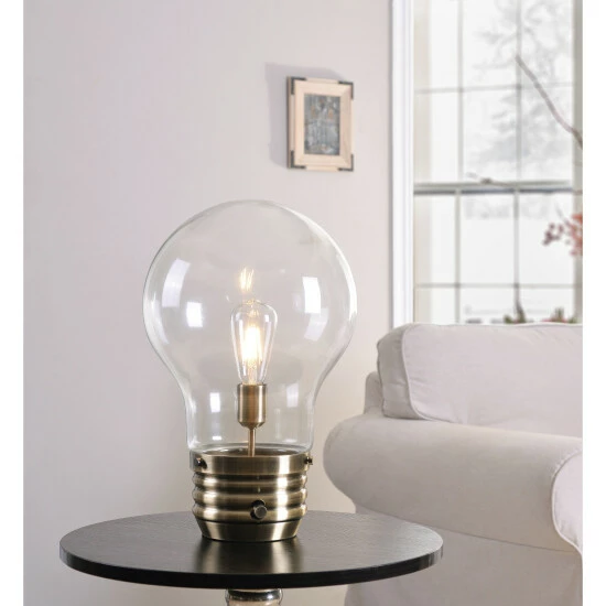 Hot Sale π Carbon Loft Curie Antique Brass 18-inch Table Lamp - Bulb Included π