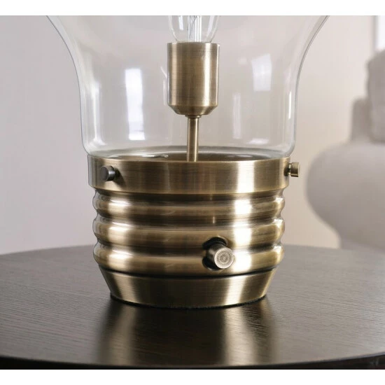 Hot Sale π Carbon Loft Curie Antique Brass 18-inch Table Lamp - Bulb Included π - Image 4