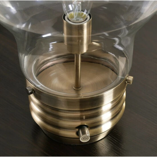 Hot Sale π Carbon Loft Curie Antique Brass 18-inch Table Lamp - Bulb Included π - Image 5