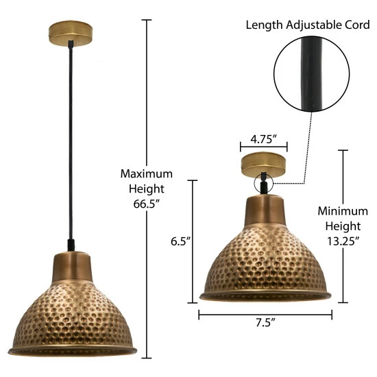 Best Sale π Carbon Loft Valemon 6.5-inch π¨ Hammered Metal 1-light Pendant β€οΈ - Image 4