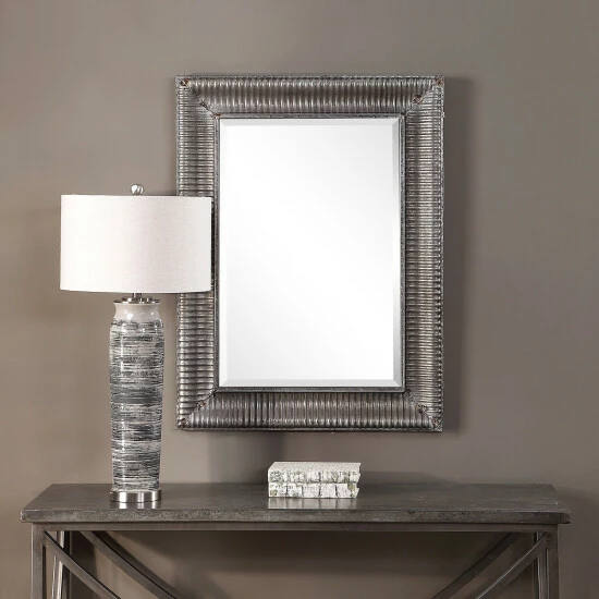 Deals π₯° Carbon Loft Floyd Galvanized Metal Rectangular Rust Wall Mirror - 30x40x2 β - Image 2