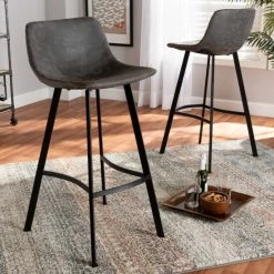 Best Pirce π₯ Carbon Loft Abbas Rustic Industrial Upholstered 2-piece Bar Stool Set π₯°