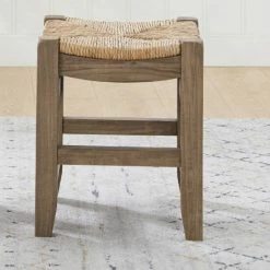 Buy 👏 Carbon Loft Cimorene 18-inch Wood Stool With Rush Seat 🔔