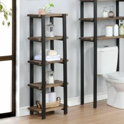 Discount 😉 Carbon Loft Lawrence Metal And Solid Wood Bath Floor Storage Shelf 💯