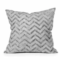 New 🎉 Carbon Loft Currums Grey Herringbone Indoor/ Outdoor Throw Pillow 😀