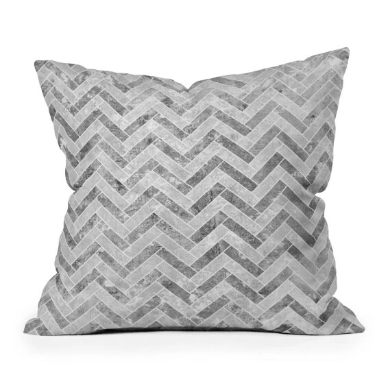 New π Carbon Loft Currums Grey Herringbone Indoor/ Outdoor Throw Pillow π