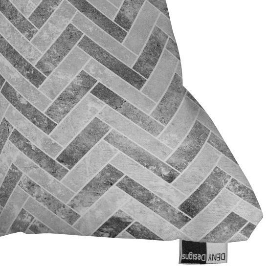 New π Carbon Loft Currums Grey Herringbone Indoor/ Outdoor Throw Pillow π - Image 2