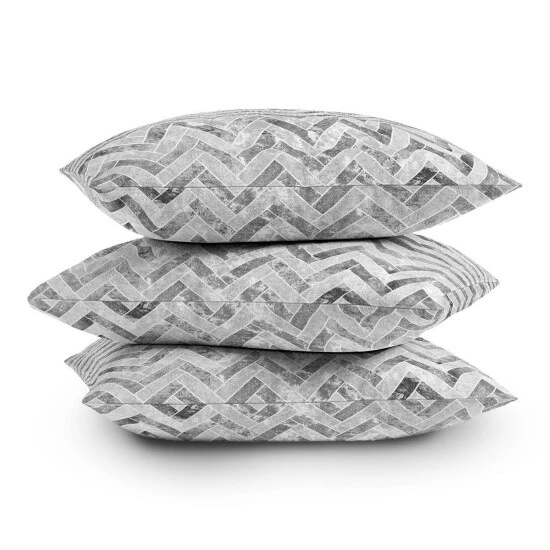 New π Carbon Loft Currums Grey Herringbone Indoor/ Outdoor Throw Pillow π - Image 3