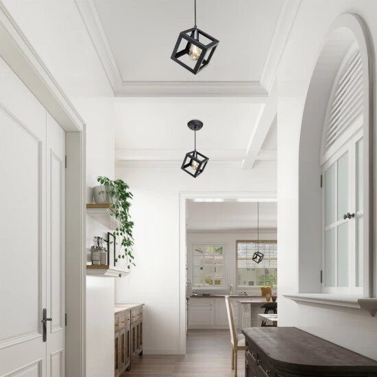 Discount π Carbon Loft Modern Farmhouse Black 1-Light Pendant Light - D6.3"*H10.2" π - Image 3