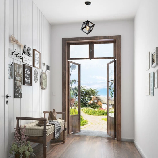 Discount π Carbon Loft Modern Farmhouse Black 1-Light Pendant Light - D6.3"*H10.2" π - Image 4