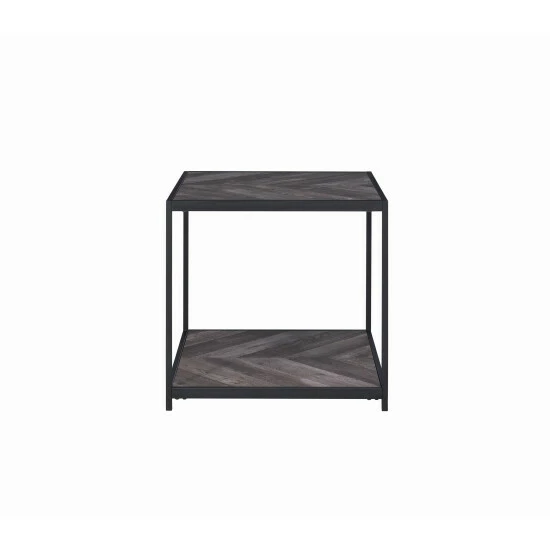 Promo 🥰 Carbon Loft Foyle Rustic Grey Herringbone Square End Table - 23.50" X 23.50" X 22" ❤️ - Image 3