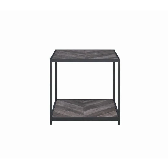 Promo 🥰 Carbon Loft Foyle Rustic Grey Herringbone Square End Table - 23.50" X 23.50" X 22" ❤️ - Image 4
