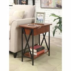 Cheap ✨ Carbon Loft Ehrlich Flip-top End Table With Charging Station Grey/black 😀