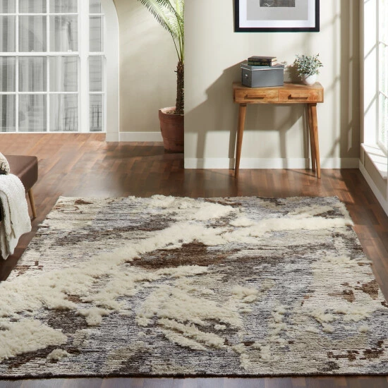 Discount 🧨 Carbon Loft Silkina Granite Earth Shag Area Rug ❤️