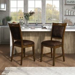 Top 10 👏 Carbon Loft Laroche Rustic Walnut Counter Height Chairs (Set Of 2) ⌛