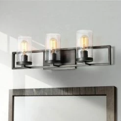Best deal 𧨠Carbon Loft Modern 3-Light Rustic Bathroom Vanity Lights Wall Sconces - W24.2"x H7.5"x E5.5" π