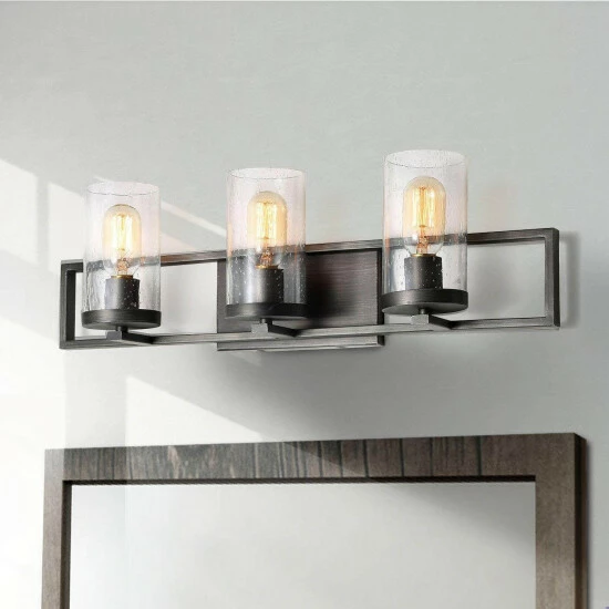 Best deal 𧨠Carbon Loft Modern 3-Light Rustic Bathroom Vanity Lights Wall Sconces - W24.2"x H7.5"x E5.5" π
