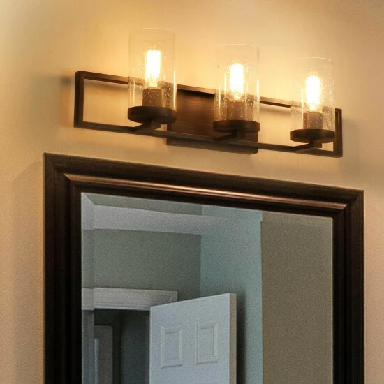 Best deal 𧨠Carbon Loft Modern 3-Light Rustic Bathroom Vanity Lights Wall Sconces - W24.2"x H7.5"x E5.5" π - Image 2