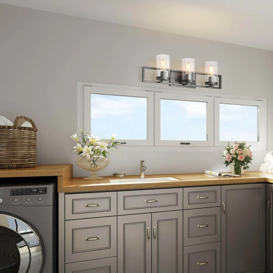 Best deal 𧨠Carbon Loft Modern 3-Light Rustic Bathroom Vanity Lights Wall Sconces - W24.2"x H7.5"x E5.5" π - Image 6