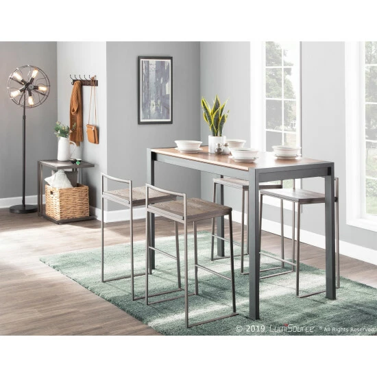 Brand new β¨ Carbon Loft Yadriel Antique Metal And Walnut Wood Counter Height Dining Table - Antique/walnut π₯ - Image 3