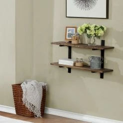 Best Pirce π Carbon Loft Lawrence Metal And Solid Wood Wall Shelf π