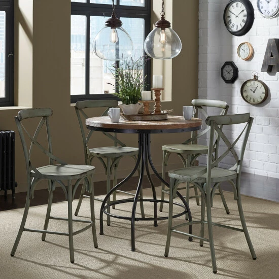 Buy βοΈ Carbon Loft Vintage Series Distressed Metal Pub Table βοΈ - Image 2