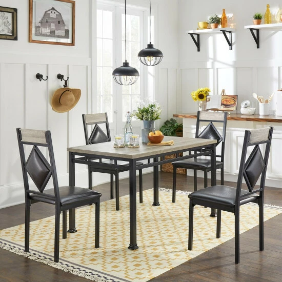 Cheap π Carbon Loft Louzensky Black Finish 5-piece Dinette Set π