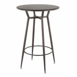 Budget 🤩 Carbon Loft Barton Industrial Round Bar Table - N/A Vintage White/espresso 😍