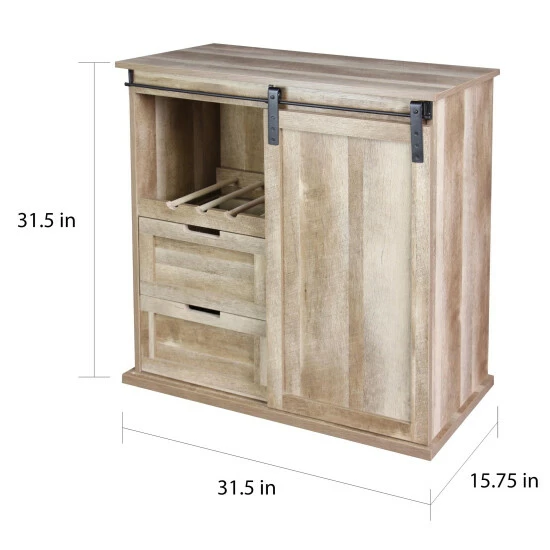 Wholesale π₯ Carbon Loft Leguizamo Sliding Barn Door Wine Cabinet βοΈ - Image 5