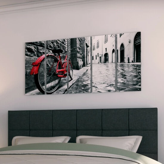 Best reviews of π Carbon Loft 'Retro Vintage Red Bike' Cityscape Photography Canvas Print β¨ - Image 2