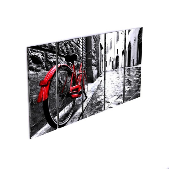 Best reviews of π Carbon Loft 'Retro Vintage Red Bike' Cityscape Photography Canvas Print β¨ - Image 4