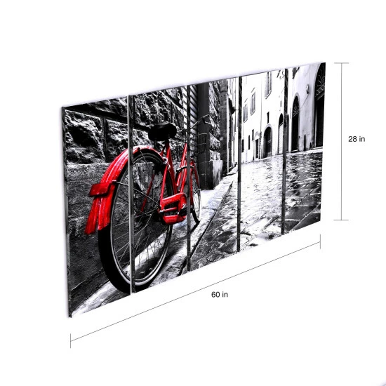 Best reviews of π Carbon Loft 'Retro Vintage Red Bike' Cityscape Photography Canvas Print β¨ - Image 7