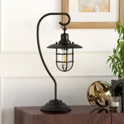 Best Sale ✔️ Carbon Loft Ecthelion Nautical Lantern-style Table Lamp Silver 🔔