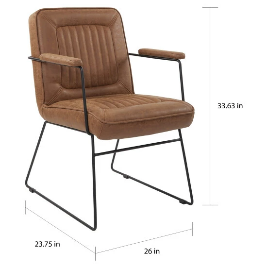 Brand new βοΈ Carbon Loft Teigen Faux Leather Chair With Sled Base White π - Image 7