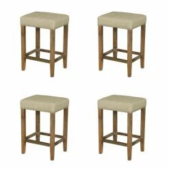 Buy 🎁 Carbon Loft Woolley Linen Beige French Style Counter Stool (Set Of 4) 🎉
