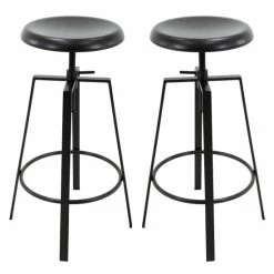 Cheapest 🥰 Carbon Loft Carr Backless Round-seat Height-adjustable Swivel Bar Stools (Set Of 2) Gold 🎁
