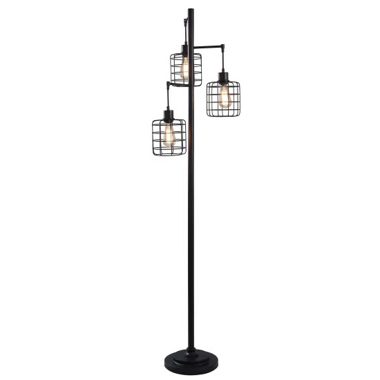 Best deal π Carbon Loft Memnet 3-light Caged Cylinder Wire Pendant Floor Lamp β - Image 3