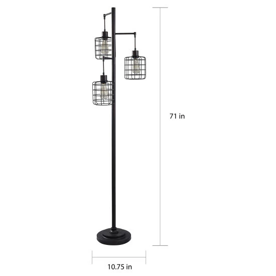 Best deal π Carbon Loft Memnet 3-light Caged Cylinder Wire Pendant Floor Lamp β - Image 6