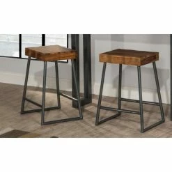 New 💯 Carbon Loft Mattison Live Edge Square Non-swivel Backless Counter Stool - 17"W X 14"L X 26"H - 17"W X 14"L X 26"H 😍