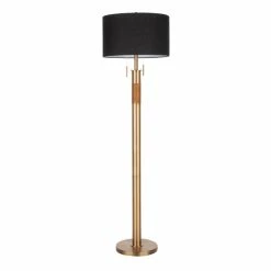 Hot Sale 🎁 Carbon Loft Lupone Industrial Floor Lamp With Black Drum Shade Gunmetal 🤩