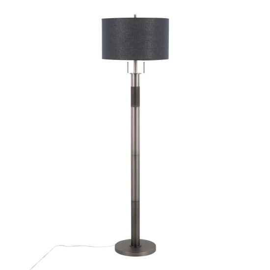 Hot Sale π Carbon Loft Lupone Industrial Floor Lamp With Black Drum Shade Gunmetal π€© - Image 2